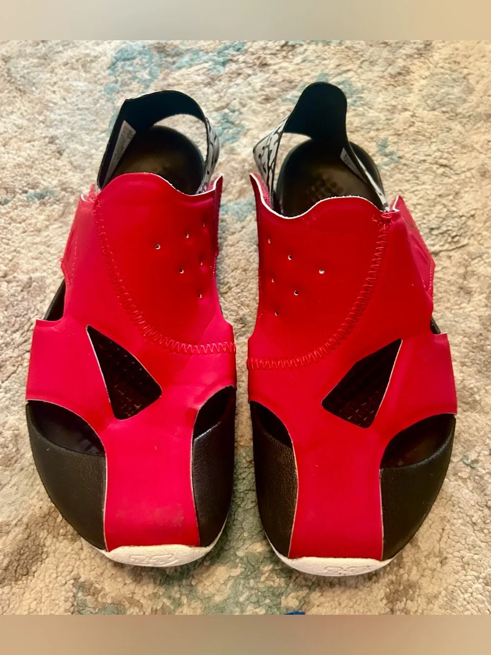Kids Jordan Red/Black Flare Sandals Size 3y